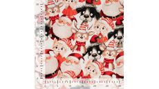 French Terry Digital Print - Christmas Family, Red
