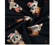French Terry Digital Print - Naughty Kitty, Navy