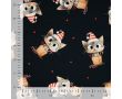 French Terry Digital Print - Naughty Kitty, Navy