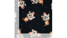 French Terry Digital Print - Naughty Kitty, Navy