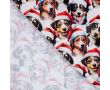 French Terry Digital Print - Christmas Dogs, Ecru