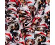 French Terry Digital Print - Christmas Dogs, Ecru