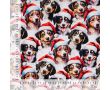 French Terry Digital Print - Christmas Dogs, Ecru