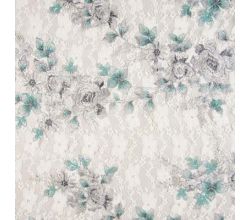Lace With Embroidery - Ecru/Grey/Mint