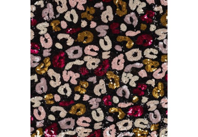 Sequins Animals - Leopard, Black