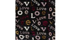 Sequins Love - Letters, Black