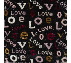 Sequins Love - Letters, Black