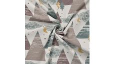 Cotton/EA Jersey Print - Forest Night, Taupe