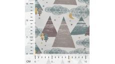 Cotton/EA Jersey Print - Forest Night, Taupe