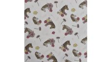 Cotton/EA Jersey Print - Horses, Off White