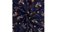 Cotton/EA Jersey Print - Horses, Navy