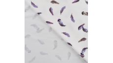 Cotton/EA Jersey Print - Feathers, Off White
