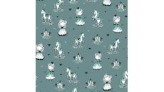 Cotton/EA Jersey Print - Dark Dusty Mint