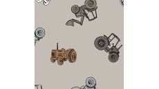 Cotton/EA Jersey Print - Tractors, Sand