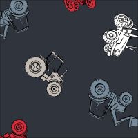 Cotton/EA Jersey Print - Navy