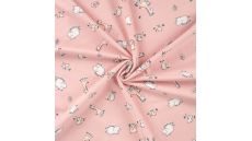 Cotton/EA Jersey - Baby Animals, Rose