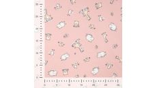 Cotton/EA Jersey - Baby Animals, Rose
