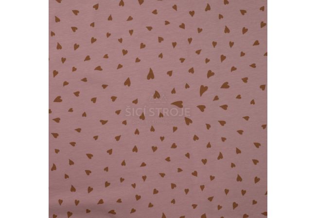 Cotton/EA Jersey - Hearts, Dusty Pink