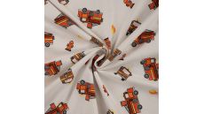 Cotton/EA Jersey - Fire Trucks, Off White
