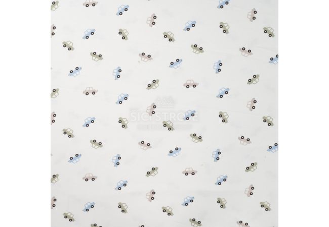 Cotton/EA Jersey Print - Cars, Ecru
