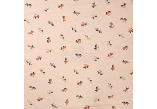 Cotton/EA Jersey Print - Cars, Sand