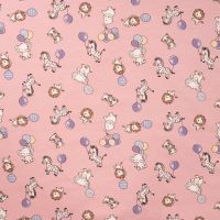 Cotton/EA Jersey Print - Party Animals, Baby Rose