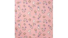 Cotton/EA Jersey Print - Party Animals, Baby Rose