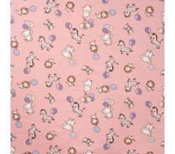 Cotton/EA Jersey Print - Party Animals, Baby Rose