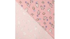 Cotton/EA Jersey Print - Party Animals, Baby Rose
