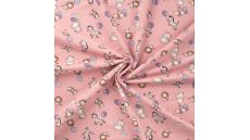 Cotton/EA Jersey Print - Party Animals, Baby Rose