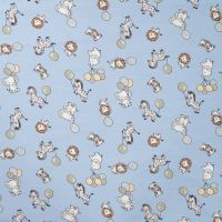 Cotton/EA Jersey Print - Party Animals, Baby Blue