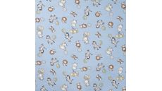 Cotton/EA Jersey Print - Party Animals, Baby Blue