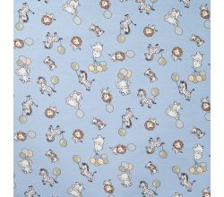 Cotton/EA Jersey Print - Party Animals, Baby Blue