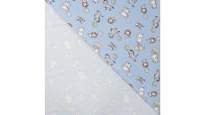 Cotton/EA Jersey Print - Party Animals, Baby Blue