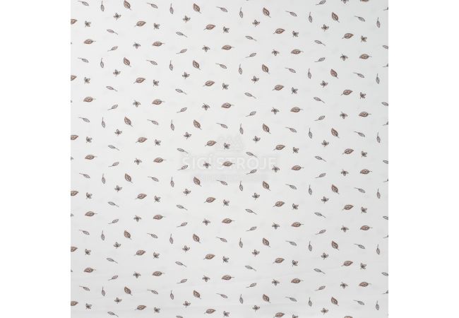 Cotton/EA Jersey Print - Leaves, Off White