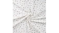 Cotton/EA Jersey Print - Leaves, Off White