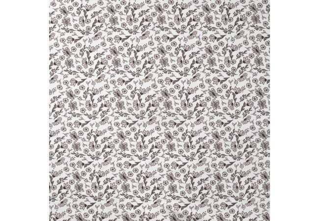 Cotton/EA Jersey Print - Flowers, Off White