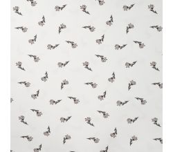Cotton/EA Jersey Print - Simple Flowers, Off White