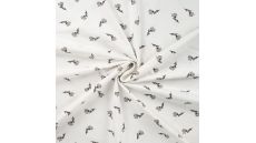 Cotton/EA Jersey Print - Simple Flowers, Off White