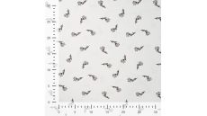 Cotton/EA Jersey Print - Simple Flowers, Off White