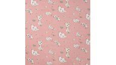 Cotton/EA Jersey Print - Patchwork Animals, Old Rose