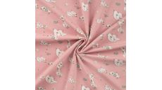 Cotton/EA Jersey Print - Patchwork Animals, Old Rose