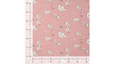 Cotton/EA Jersey Print - Patchwork Animals, Old Rose