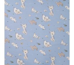 Cotton/EA Jersey Print - Patchwork Animals, Blue