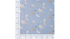 Cotton/EA Jersey Print - Patchwork Animals, Blue