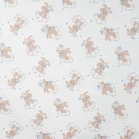 Cotton/EA Jersey Print - Rabbit Hearts, Off White