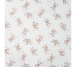 Cotton/EA Jersey Print - Rabbit Hearts, Off White