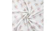 Cotton/EA Jersey Print - Rabbit Hearts, Off White
