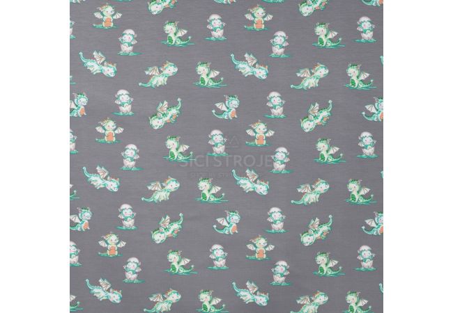 Cotton/EA Jersey Print - Water Colour Dinos