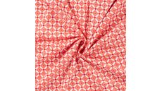 Cotton/EA Jersey Print - Geo Dots, Coral
